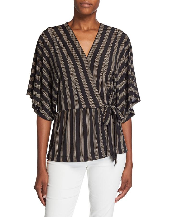Striped Jersey 3/4-sleeve Boxy Tee