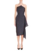 Strapless Metallic-jacquard Fitted Midi Cocktail Dress