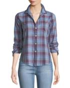 Barry Button-front Cotton Plaid