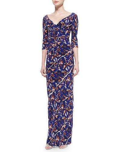 3/4-sleeve Torn Flowers-print
