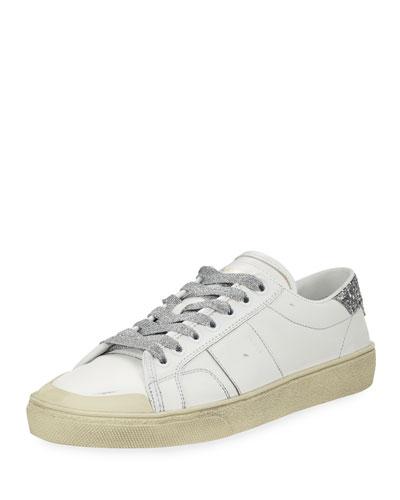 Leather Low-top Glitter Platform
