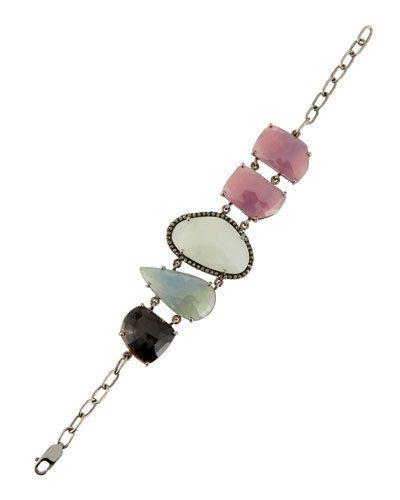 Multicolored Sapphire & Diamond Station Bracelet