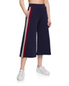 French Terry Striped Sporty Wide-leg