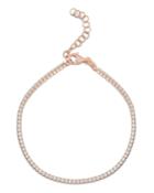 Cubic Zirconia Tennis Bracelet, White/rose