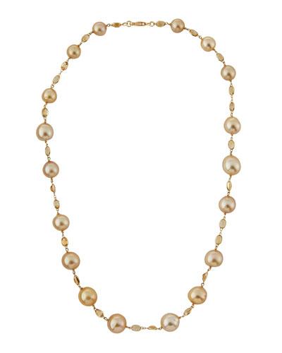 18k Golden South Sea Pearl & Citrine Necklace