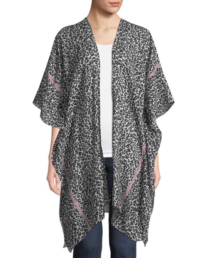 Cheetah-print Cotton Kimono