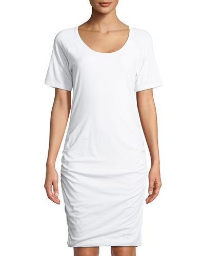 Side-ruched Short-sleeve Dress