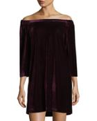 Off-the-shoulder Velvet Dress