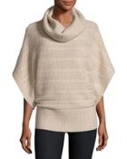 Cashmere Cable-knit Poncho Sweater, Oatmeal