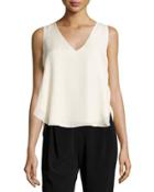 Sleeveless V-neck Top, Blush