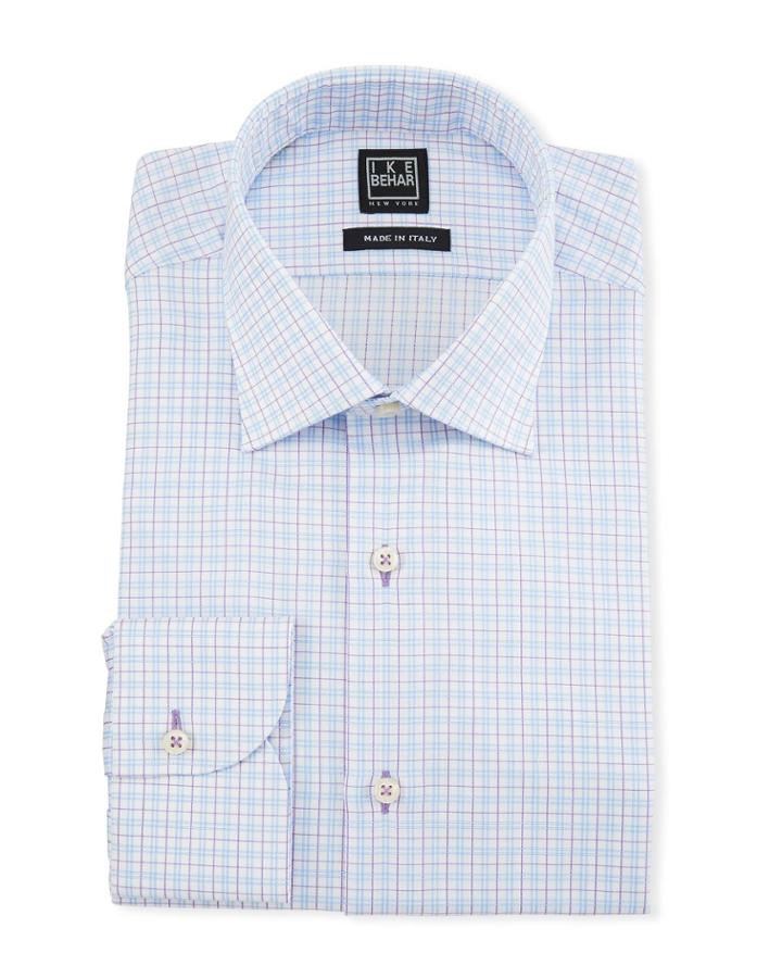 Men's Two-tone Plaid Dress