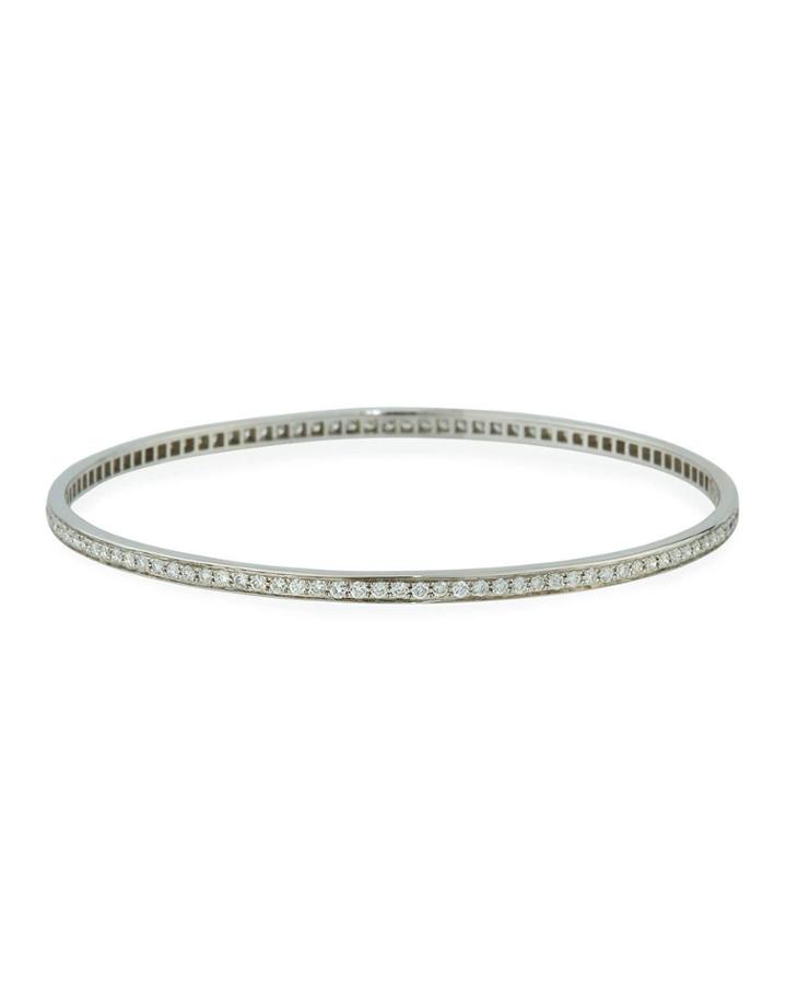 18k White Gold Diamond Pave Bangle