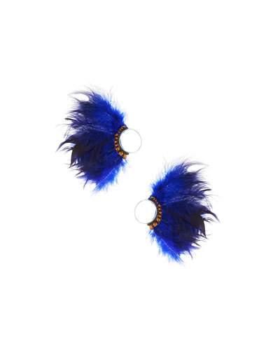 Feather Thread-through Hoop Earrings