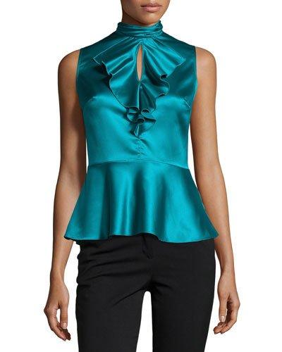 Sleeveless Cascade-front Top