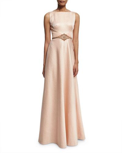 Sleeveless Shimmery Ball Gown