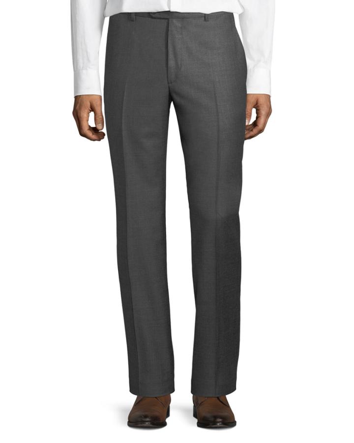 Men's Sharkskin Wool Dress Pants