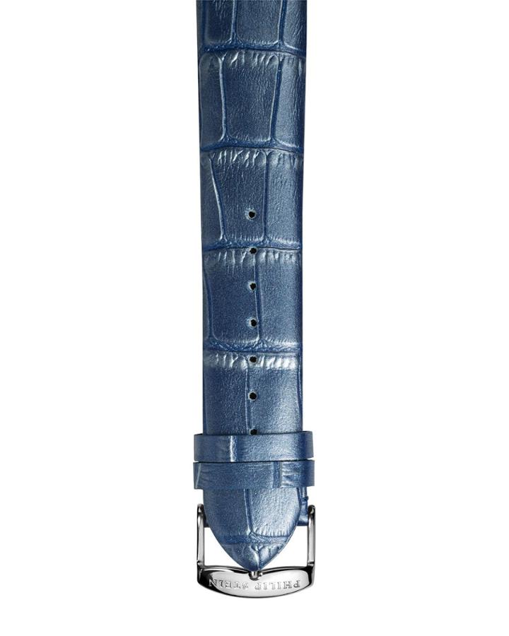 20mm Alligator-print Leather Watch Strap, Metallic Royal Blue