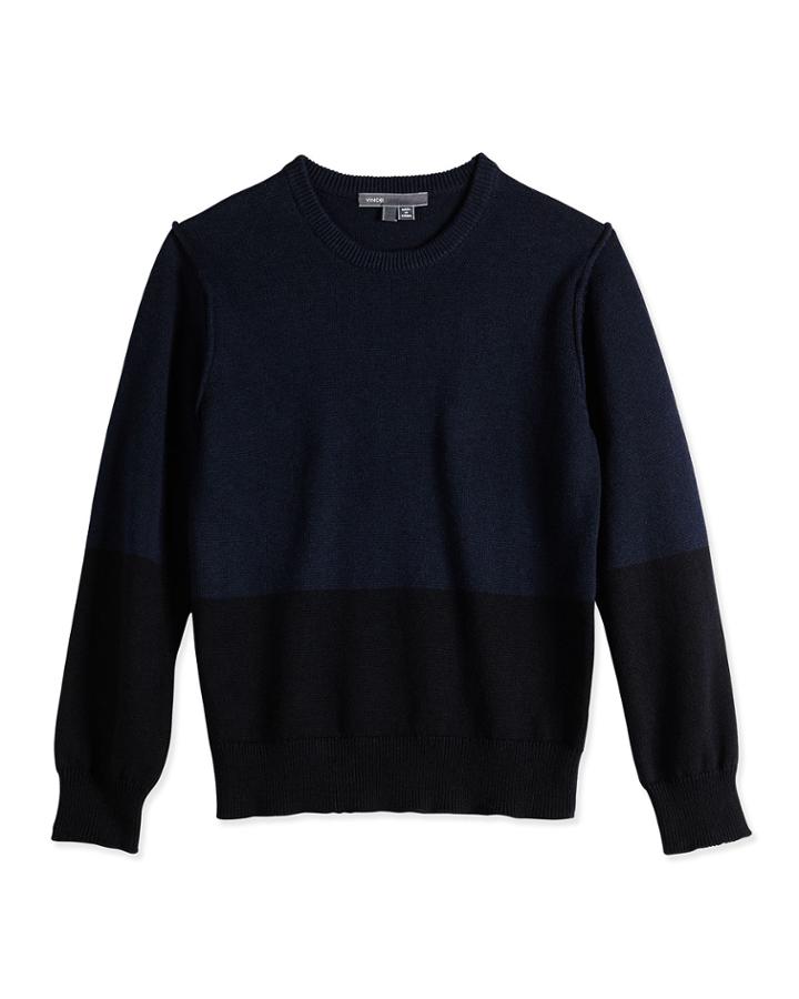 Vince Boys' Colorblock Sweater, Navy/black, Sizes 4-7, Boy's,