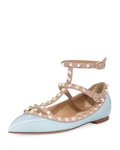 Rockstud Two-tone Patent Flat