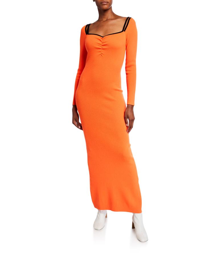 Long-sleeve Maxi Dress With Back