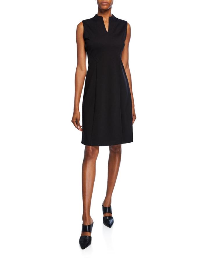 Ava Split-neck A-line Dress