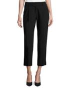 Nicole Double-crepe Ankle Pants, Black