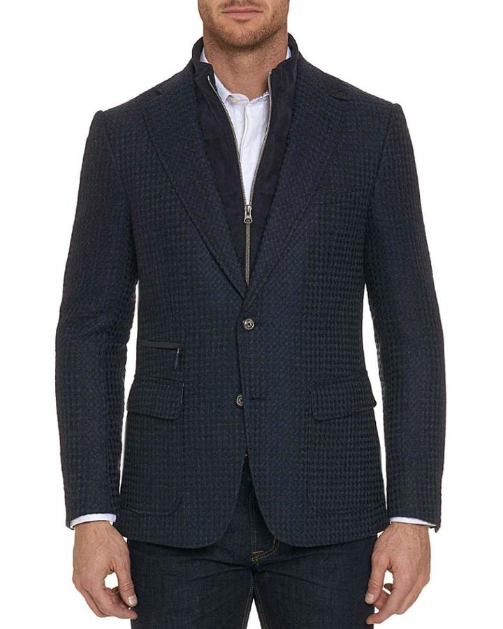 Men's Downhill Pique Sport Coat With Vest Inset