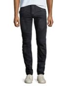 Men's Velvet Straight-leg Biker Jeans