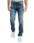 Men's Le Sabre Distressed Dark-wash Jeans With Abrasions