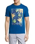 Palm-graphic Jersey T-shirt, Blue