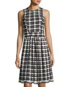 Checked-print Fit & Flare Dress