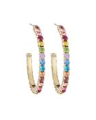 Crystal Hoop Earrings, Rainbow