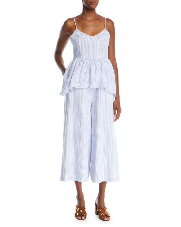 Pleated Peplum Jumpsuit