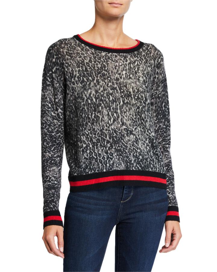Sporty Leopard-print Crewneck