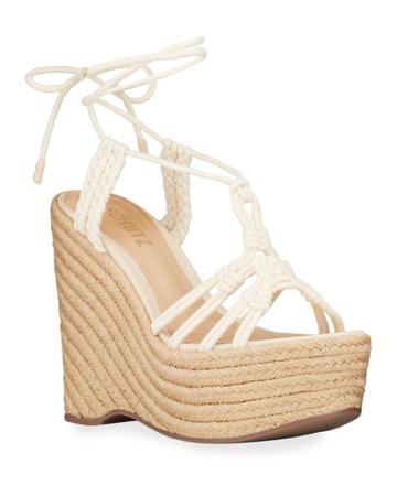 Macris Ankle-tie Knotted Platform Espadrilles
