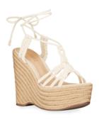 Macris Ankle-tie Knotted Platform Espadrilles