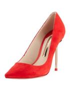 Suede Pump With Flamingo Heel