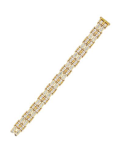 18k Double-row Channel-set Diamond Tennis Bracelet,