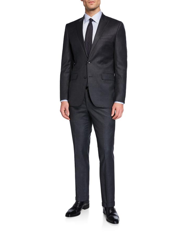 Men's Two-piece Solid Stretch Wool