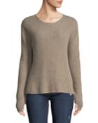 Cashmere Ruffle-sleeve Pullover