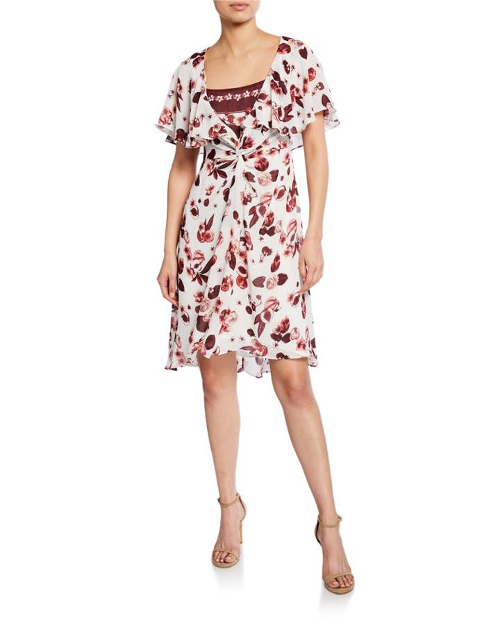 Floral-print Flounce Dress