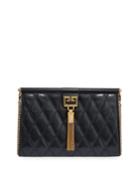 Gem Quilted Leather Golden Tassel Crossbody Bag