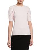 Button Detail Half-sleeve Pullover