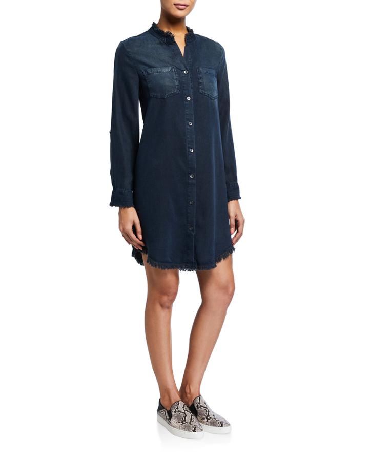 Amelia Roll Tab-sleeve Button Dress