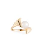 14k Fan-shaped Pink Pearl Ring,