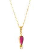 Pink Tourmaline & Diamond Pendant Necklace