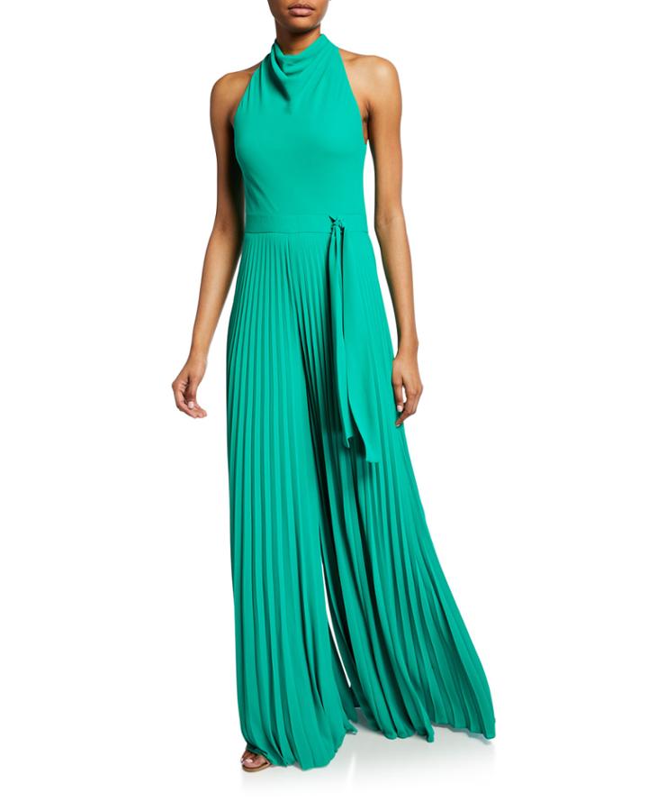 Sleeveless Cowl-neck Flowy-leg Jumpsuit