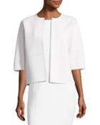 Cookie Open-front 3/4-sleeve Stretch-boucle Jacket