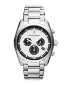 Sportivo Large Round Stainless Steel Chronograph Watch,