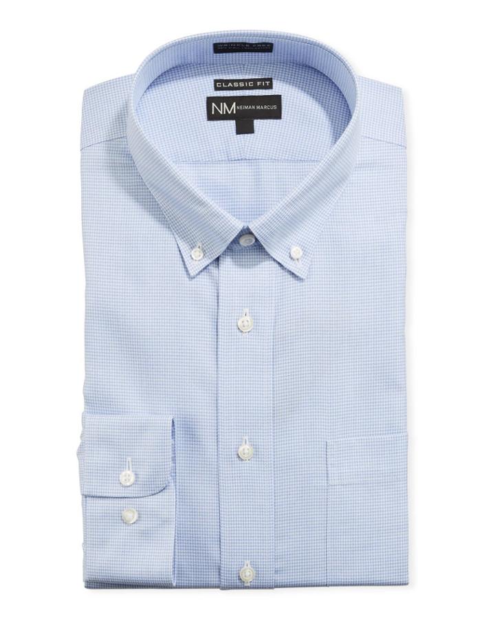 Men's Non-iron Classic Fit Houndstooth Twill Dress